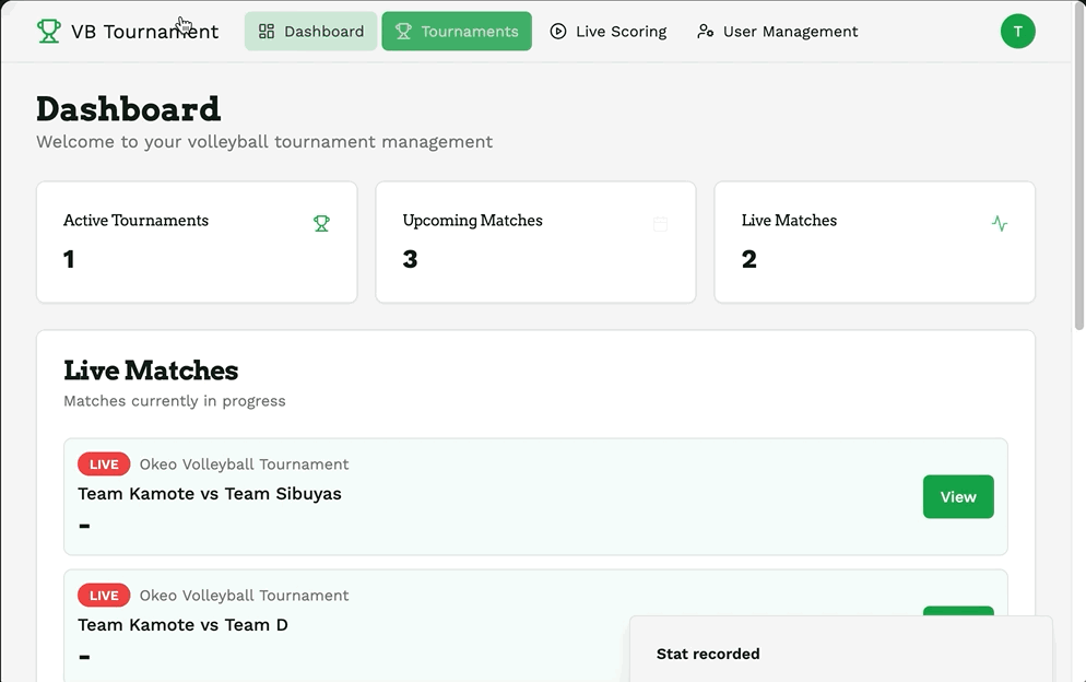 Volleyball Tournament Manager